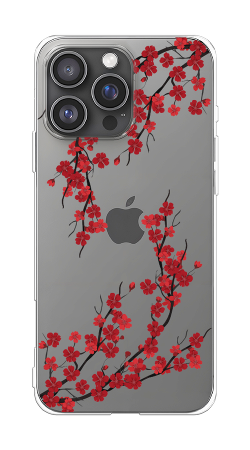 

Чехол на Apple iPhone 16 Pro Max "Красная сакура", Красный;черный, 16350-1