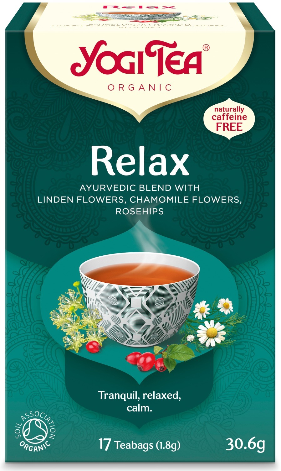 Чай в пакетиках Yogi Tea Relax Цветки Липы и Ромашки, Шиповник, 17 пакетиков