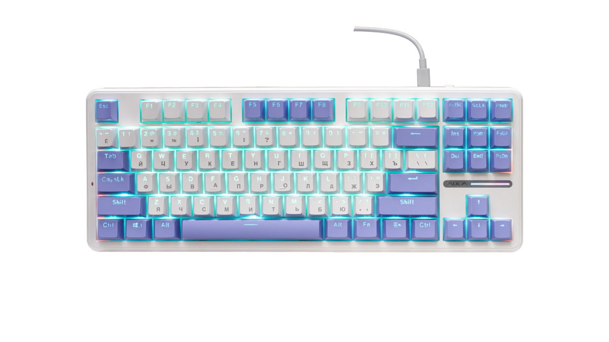 Клавиатура AULA F87 White-Purple