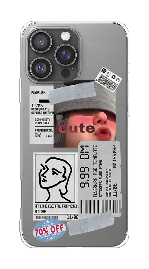 

Чехол на Apple iPhone 16 Pro Max "Cute girl collage", Розовый;серый;голубой, 16350-1