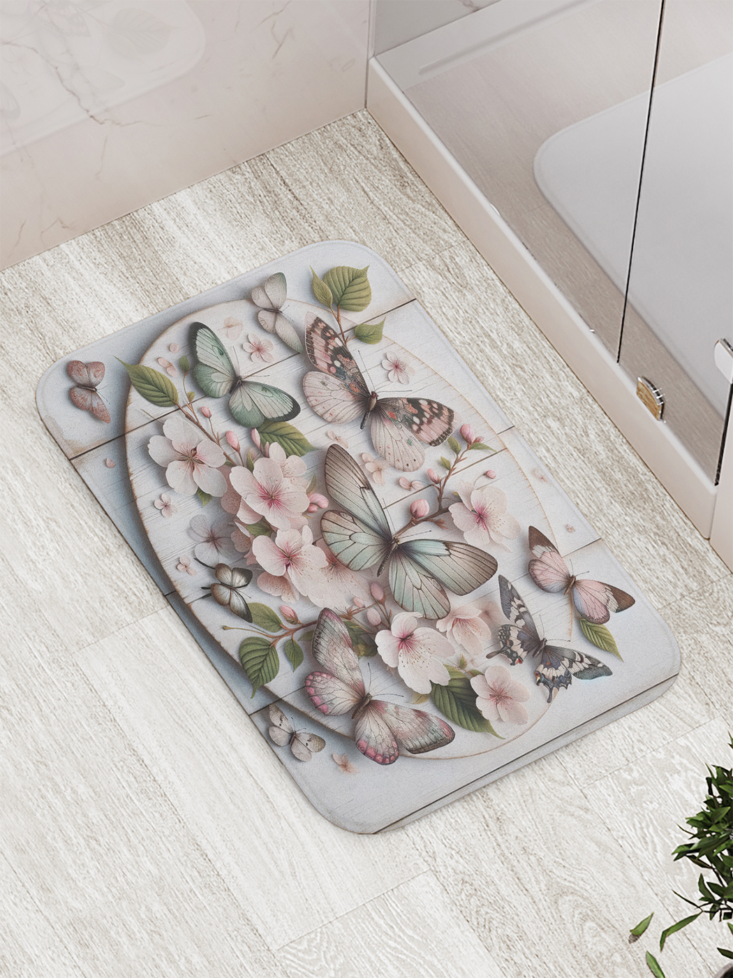 

Коврик для ванной и туалета мягкий JoyArty "Цветочные бабочки", bath_sd1160