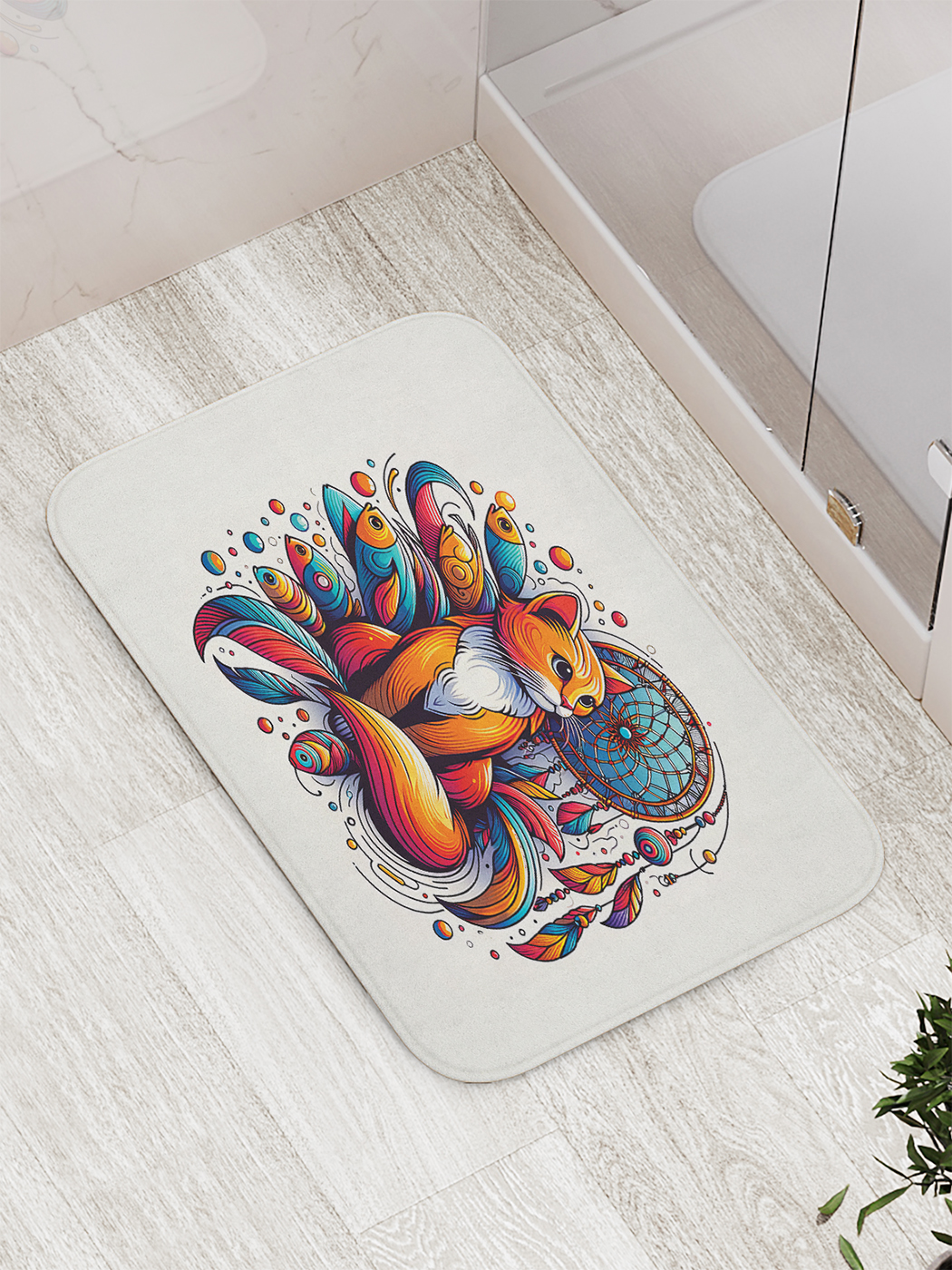 

Коврик для ванной и туалета мягкий JoyArty "Кот-ловец", bath_sd1166