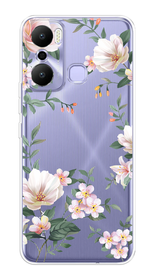 

Чехол на Infinix Hot 20 Play "Beautiful white flowers", 3103550-1