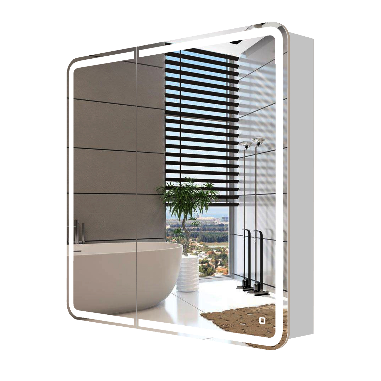 Зеркальный шкаф подвесной SanStar Altea 80 для ванной комнаты белый