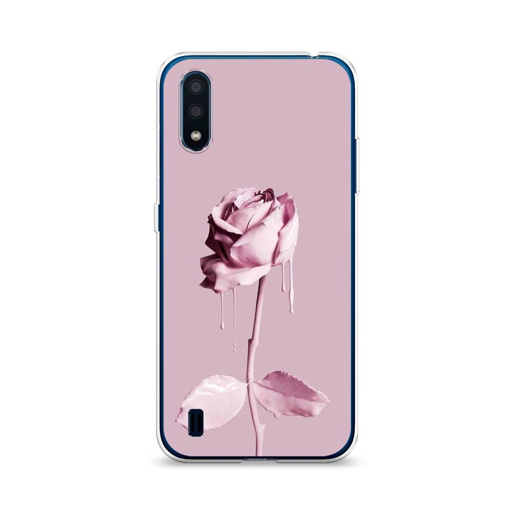

Чехол Awog на Samsung Galaxy M01 / Самсунг M01 "Роза в краске", Белый;розовый, 2101150-8