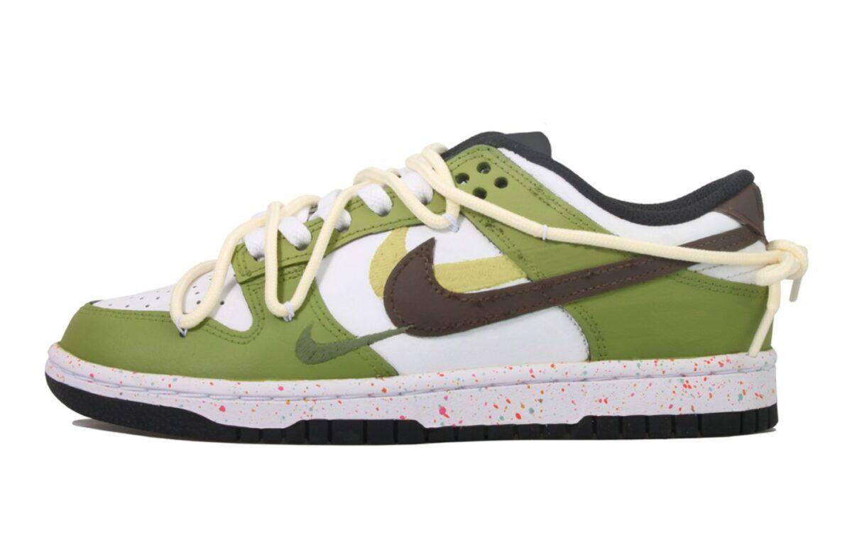 

Кеды унисекс Nike Dunk Low Multi-Colon Swoosh зеленые 40 EU, Зеленый, Dunk Low Multi-Colon Swoosh