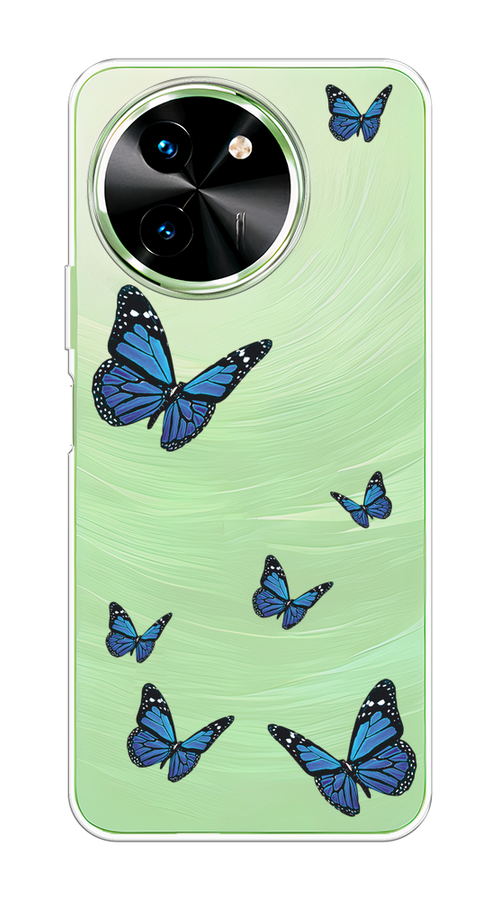 

Чехол на Vivo T3x/Y38 5G "Blue butterflies", Синий;черный, 2610650-1