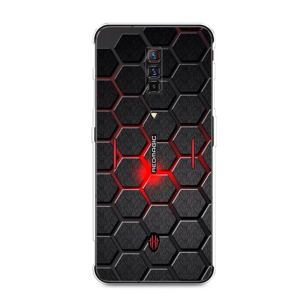 

Чехол на ZTE Nubia Red Magic 6 "Соты красные", Красный;черный;серый, 135150-3