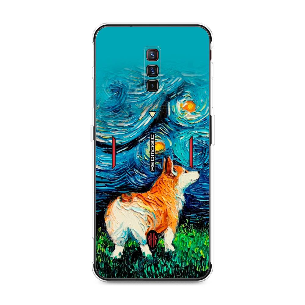 

Чехол на ZTE Nubia Red Magic 6 "Корги звёздная ночь", Коричневый;белый;зеленый, 135150-1