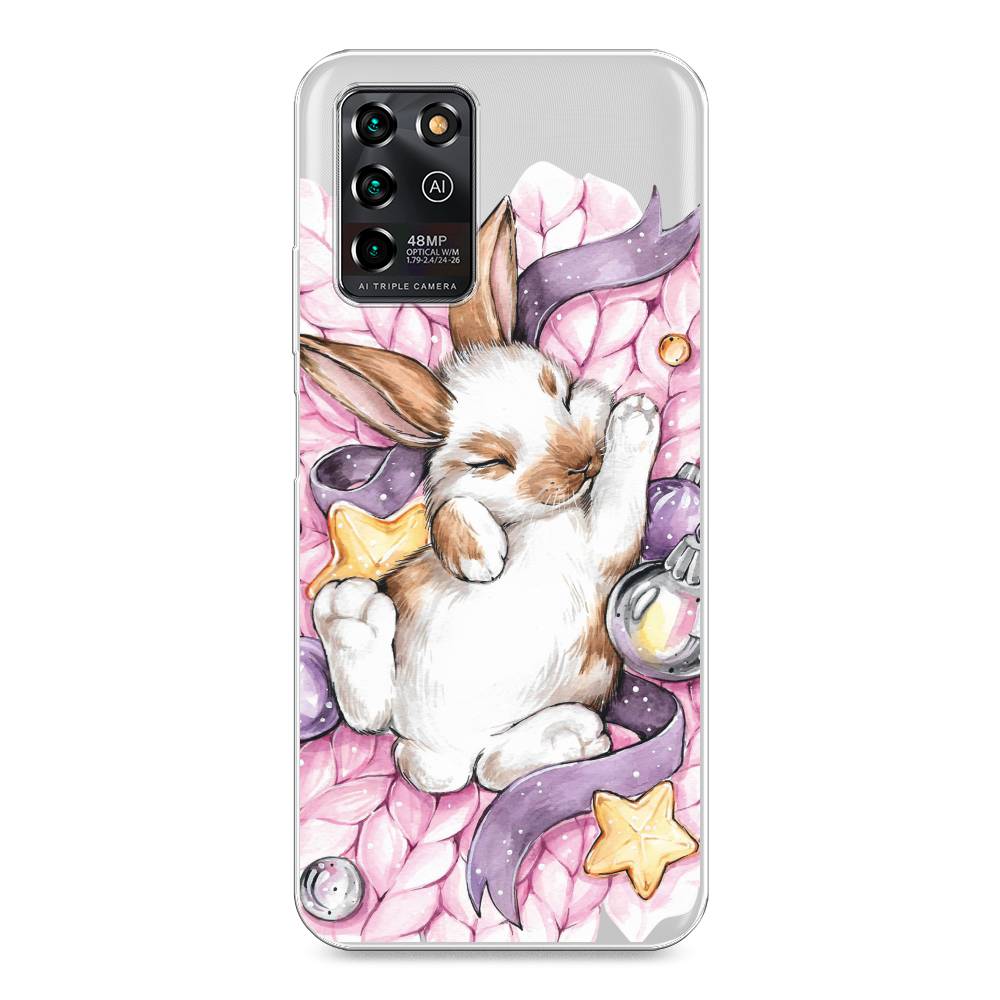 

Чехол на ZTE Blade V30 Vita "Кролик спит", Розовый;белый, 135050-5