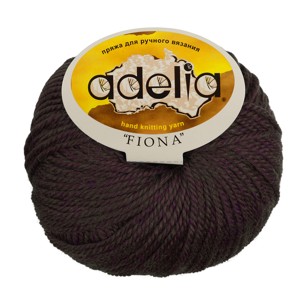 

Пряжа Adelia Fiona, 10 шт. по 50 г. набор 50% шерсть, 50% акрил 90 м №531 т.коричневый, "FIONA"