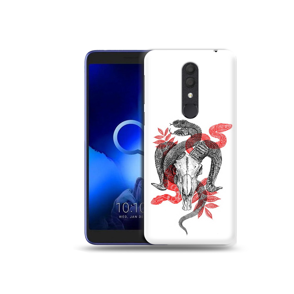 

Чехол MyPads Tocco для Alcatel 1X змея в черепе рисунок (PT133941.659.365), Прозрачный, Tocco