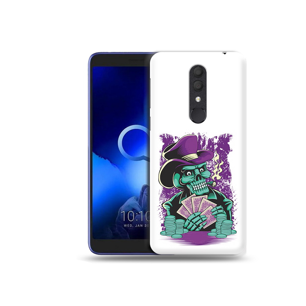 

Чехол MyPads Tocco для Alcatel 1X зеленый череп с картами (PT133941.659.361), Прозрачный, Tocco
