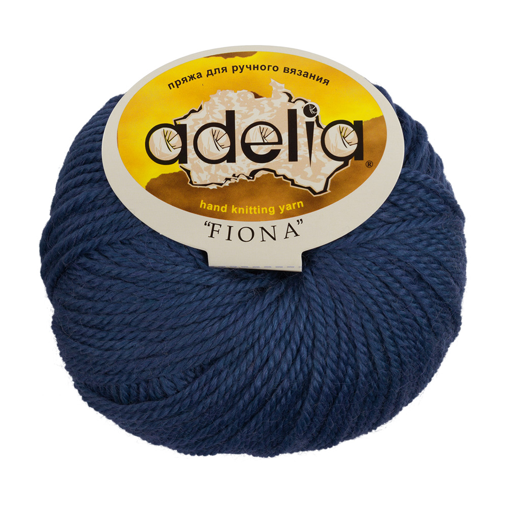 

Пряжа Adelia Fiona, 10 шт. по 50 г. набор 50% шерсть, 50% акрил 90 м №310 джинсовый, Синий, "FIONA"