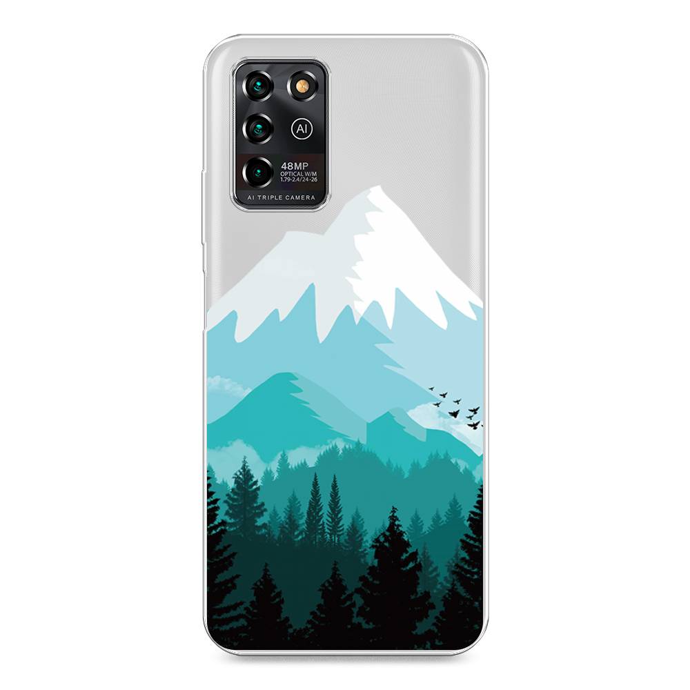 

Чехол на ZTE Blade V30 Vita "Синяя снежная гора", Белый;голубой, 135050-2