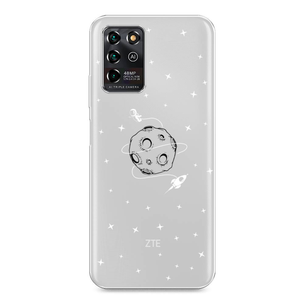 

Чехол на ZTE Blade V30 Vita "Полет вокруг луны", Белый;серый;черный, 135050-2