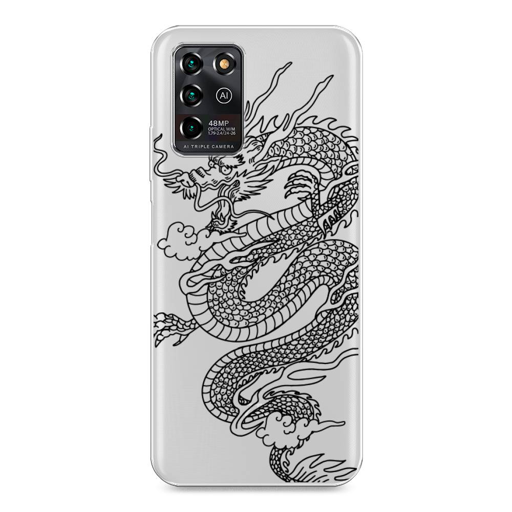 

Чехол на ZTE Blade V30 Vita "Большой китайский дракон", Черный;серый, 135050-1