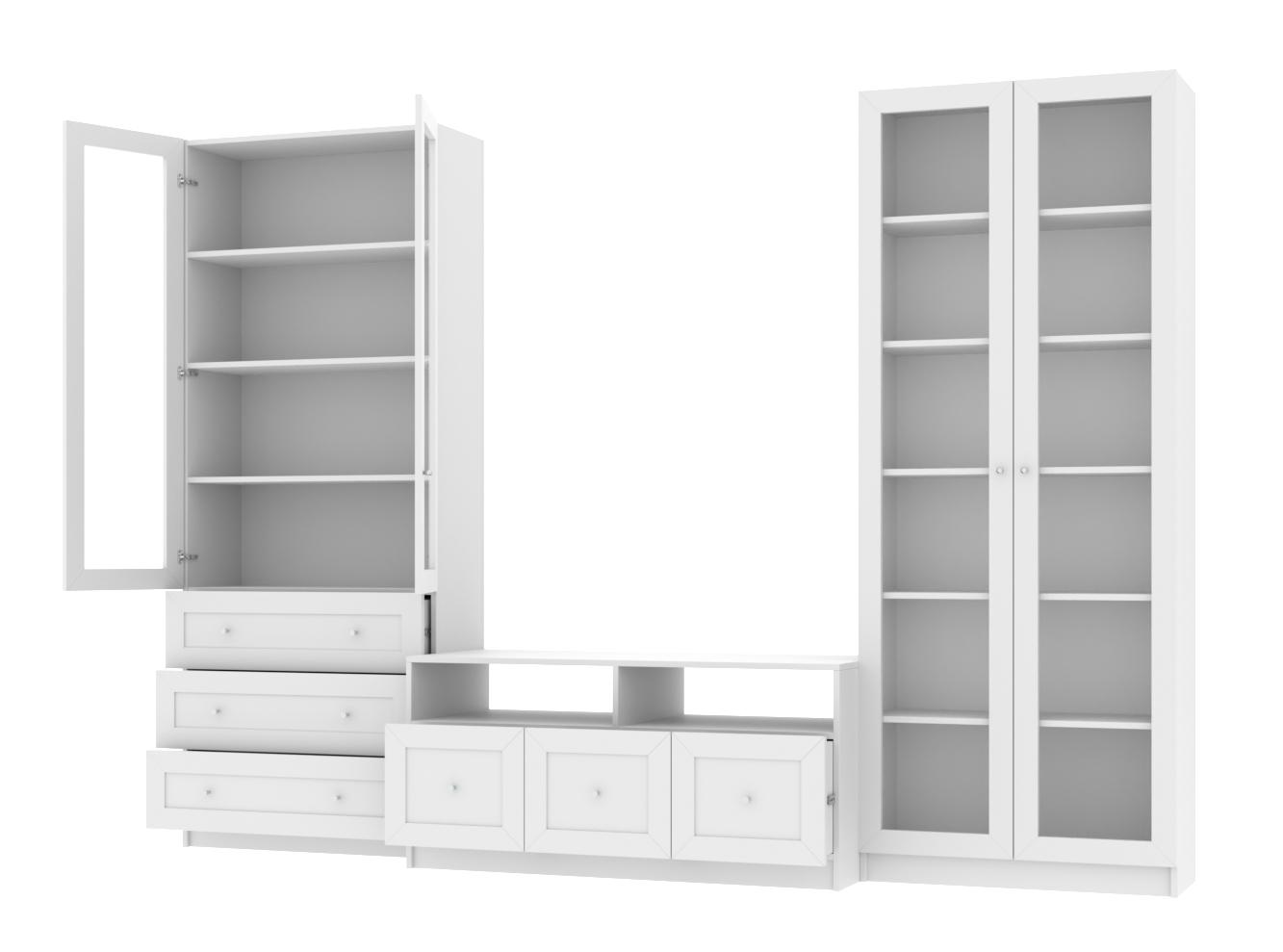 

Книжный шкаф ADETA ИКЕА (IKEA) Билли 58 white с тумбой под телевизор, Белый, 58 white