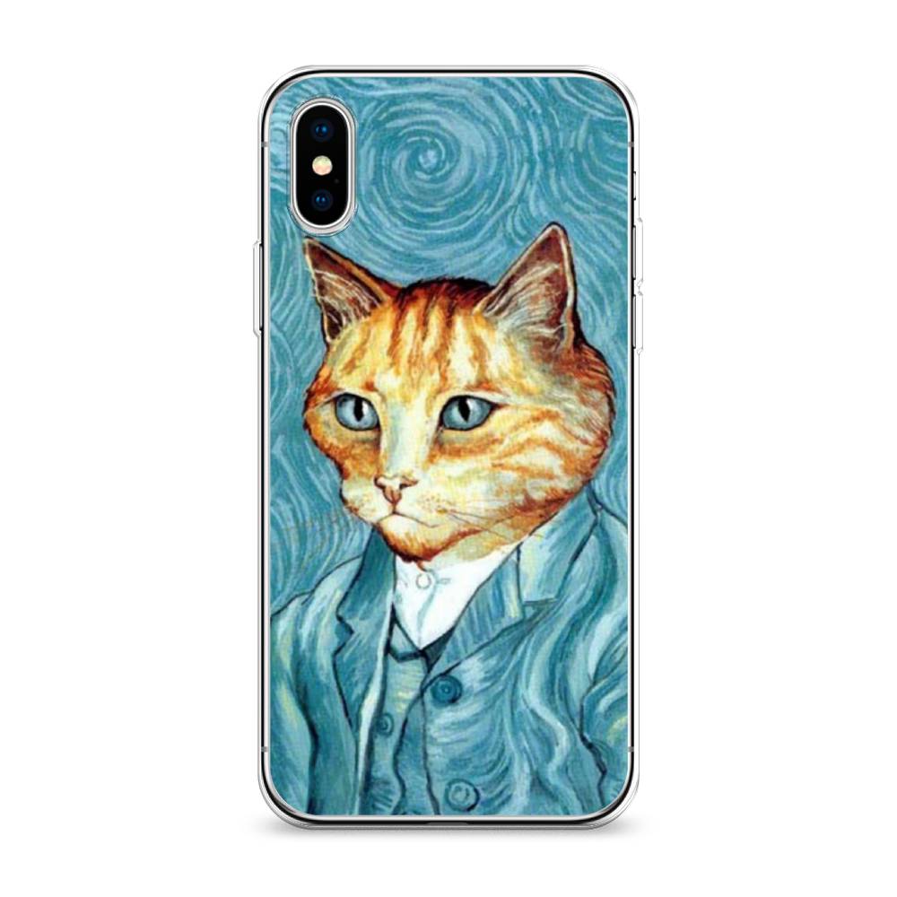 фото Силиконовый чехол "кот ван гог" на apple iphone xs max (10s max) awog
