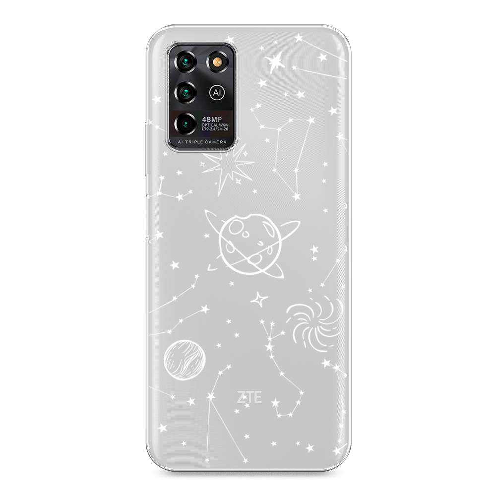 

Чехол на ZTE Blade V30 Vita "Планеты в космосе", Белый, 135050-2