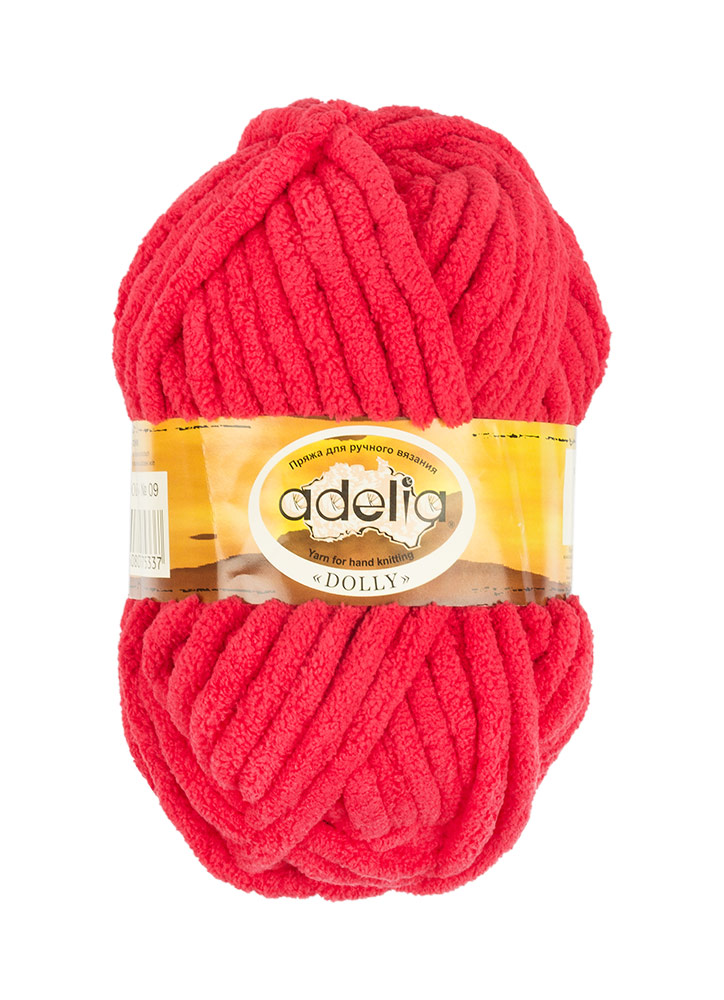 

Пряжа Adelia Dolly, 5 шт. по 100 г. набор, 100% полиэстер, 40 м №09 красный, "DOLLY"
