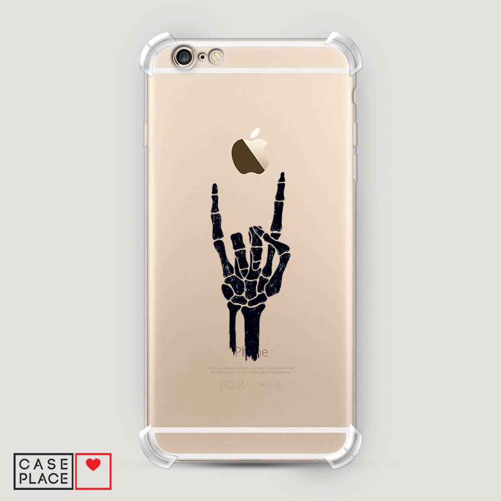 фото Противоударный силиконовый чехол "rock for a skeleton" на apple iphone 6 plus awog