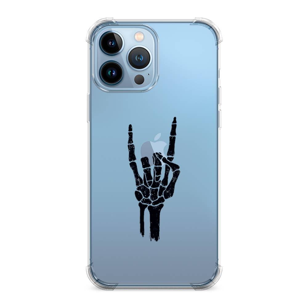 фото Противоударный силиконовый чехол "rock for a skeleton" на apple iphone 13 pro max awog