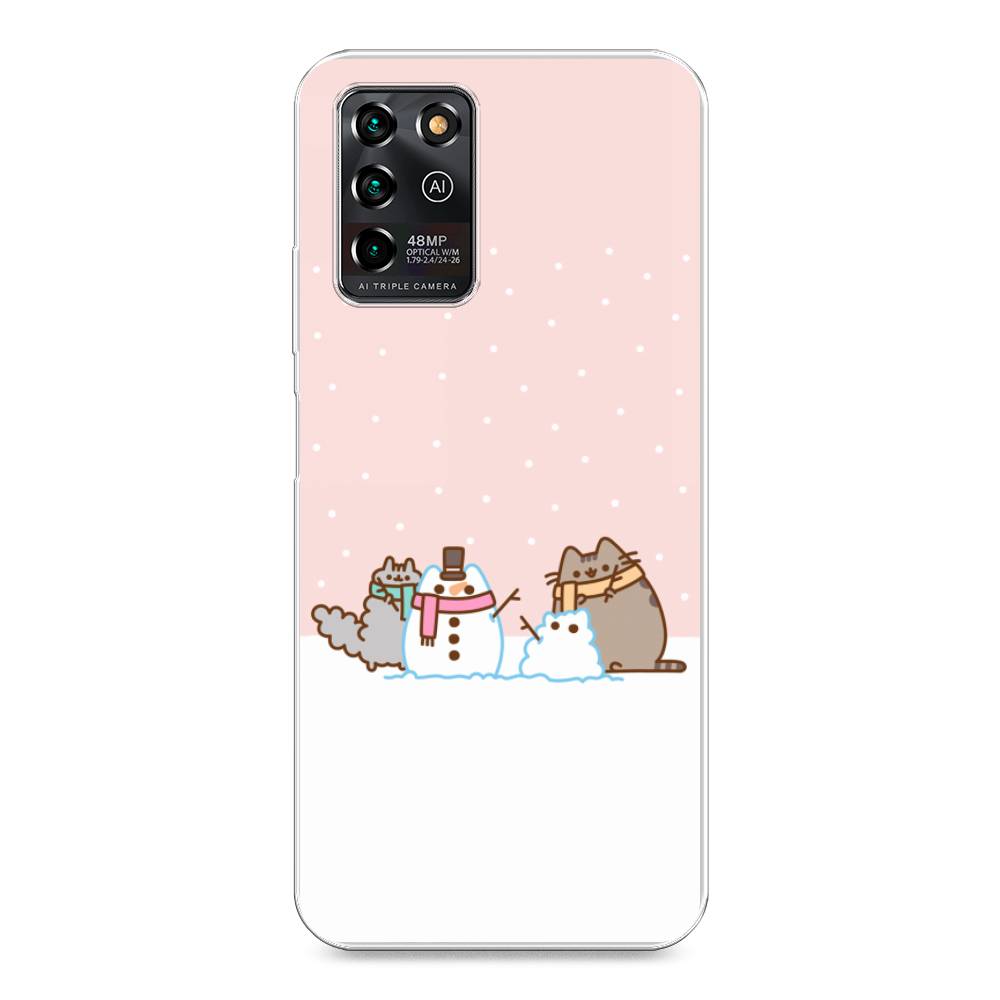 

Чехол на ZTE Blade V30 Vita "Котики в снегу", Розовый;белый;серый, 135050-5