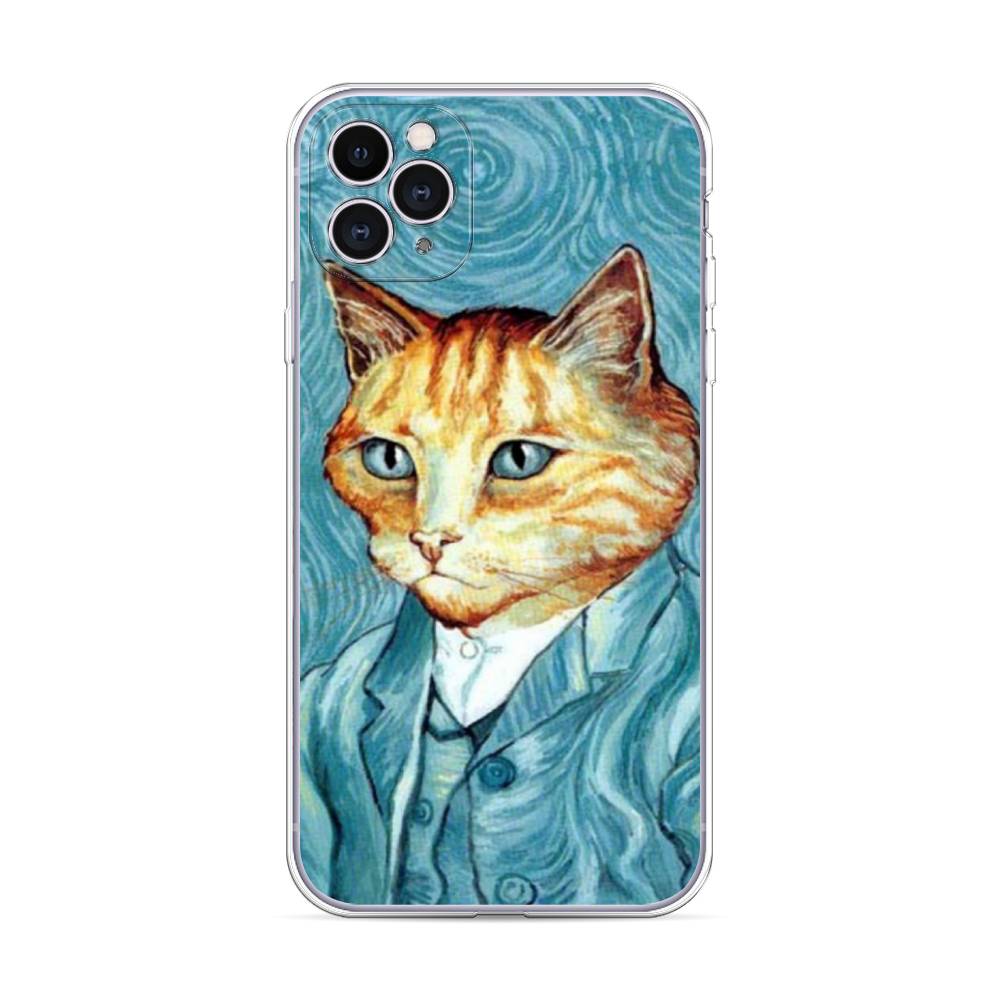 фото Силиконовый чехол "кот ван гог" на apple iphone 11 pro max awog