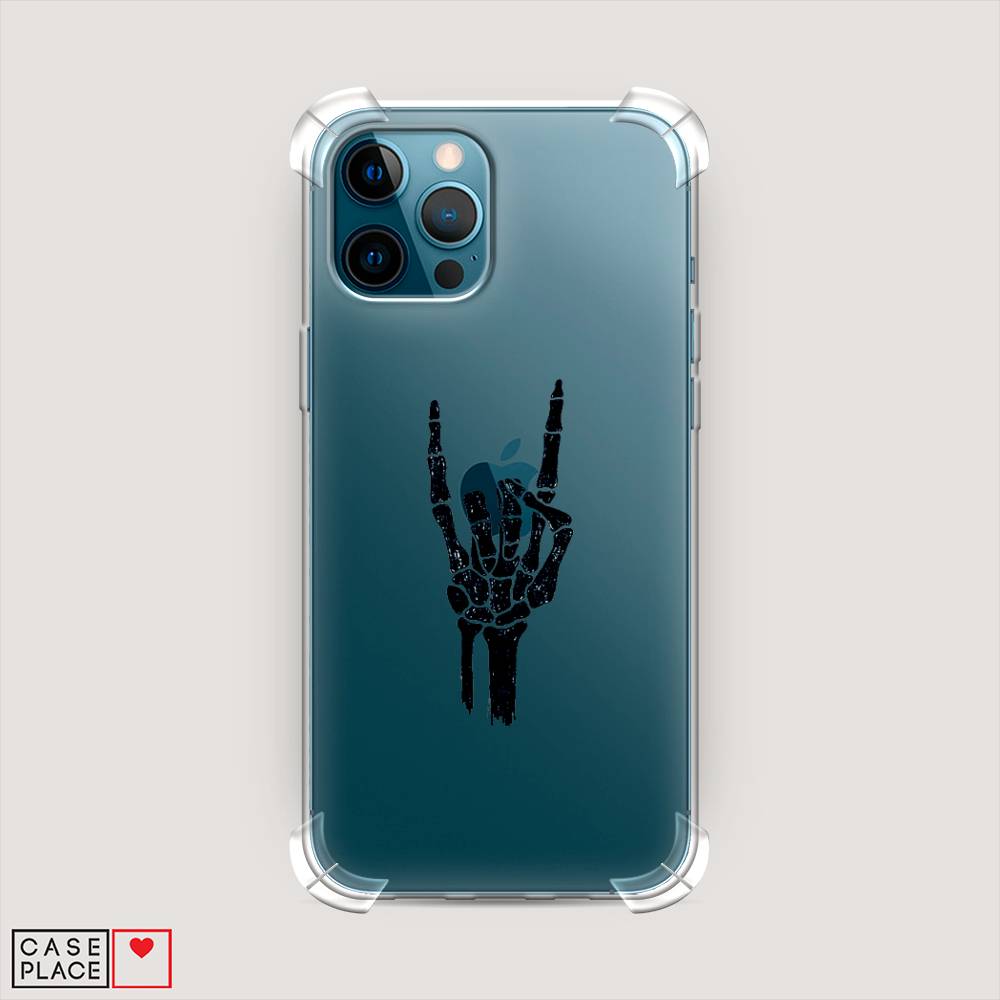 фото Противоударный силиконовый чехол "rock for a skeleton" на apple iphone 12 pro awog