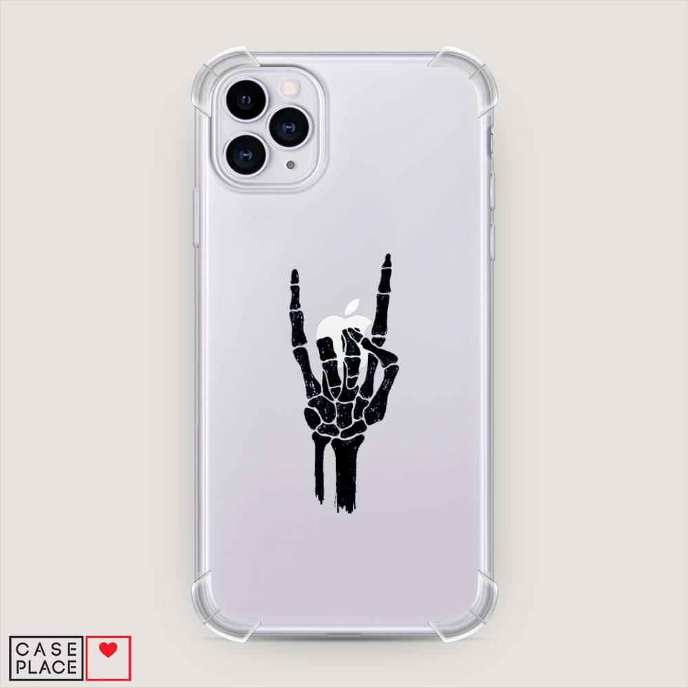 фото Противоударный силиконовый чехол "rock for a skeleton" на apple iphone 11 pro awog