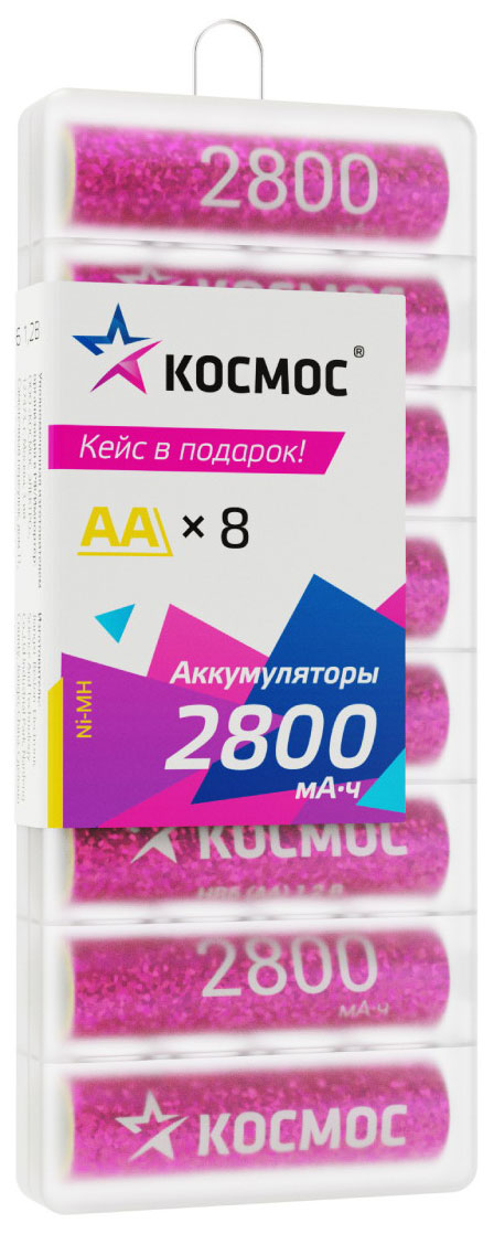 фото Космос аа 2800mah ni-mh 8шт в боксе nobrand