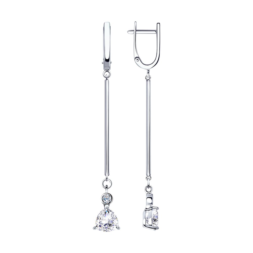

Серьги из серебра SOKOLOV 94023387, фианит, 94023387