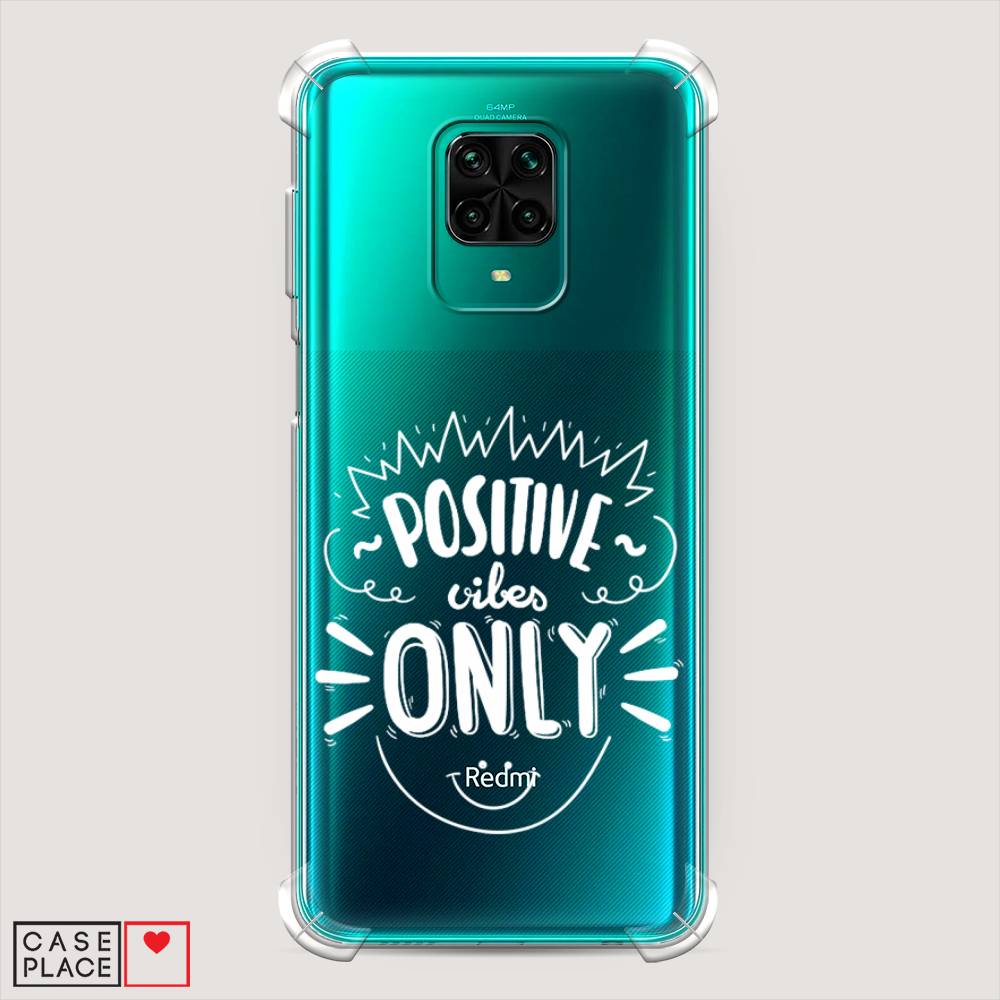 фото Противоударный силиконовый чехол "positive vibes only графика" на xiaomi redmi note 9 pro awog