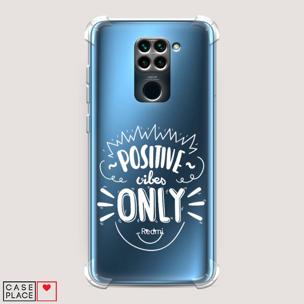 фото Противоударный силиконовый чехол "positive vibes only графика" на xiaomi redmi note 9 awog