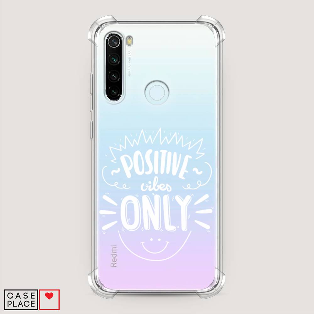 фото Противоударный силиконовый чехол "positive vibes only графика" на xiaomi redmi note 8t awog