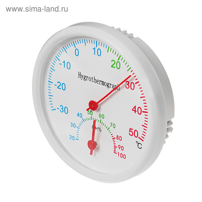 Термометр уличный, гигрометр, d=6.5 мм, белый