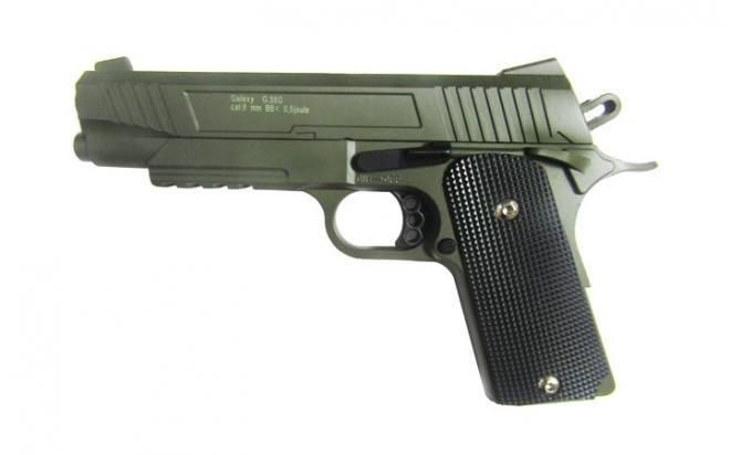 Страйкбольный пружинный пистолет Galaxy  Китай (кал. 6 мм) G.38G (зеленые)