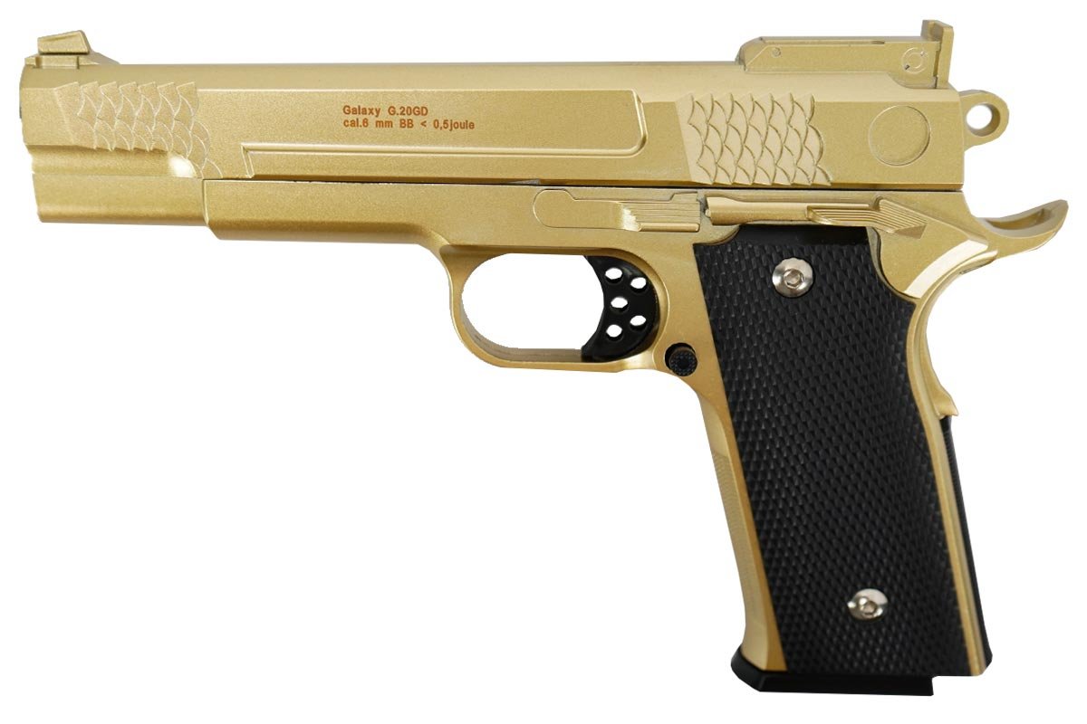 Страйкбольный пружинный пистолет Galaxy  Китай (кал. 6 мм) G.20GD (золотистый)