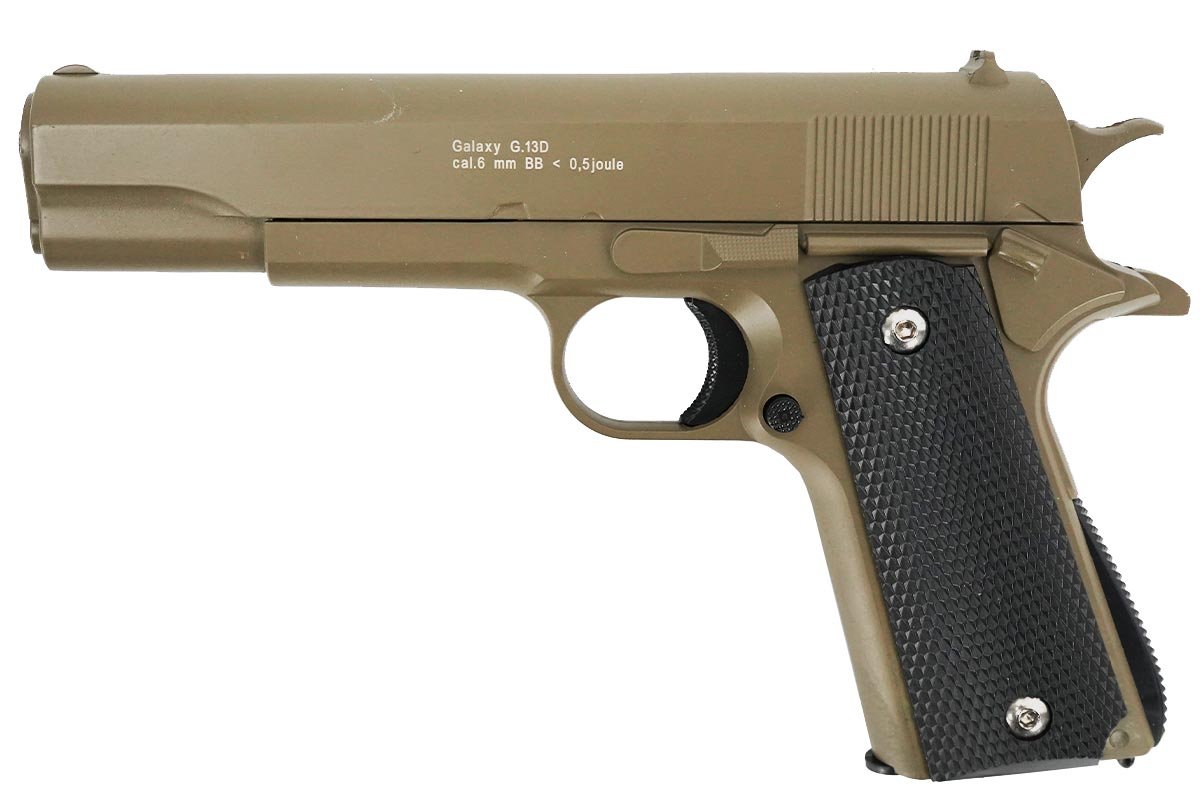 Страйкбольный пружинный пистолет Galaxy  Китай (кал. 6 мм) G.13D (песочный)