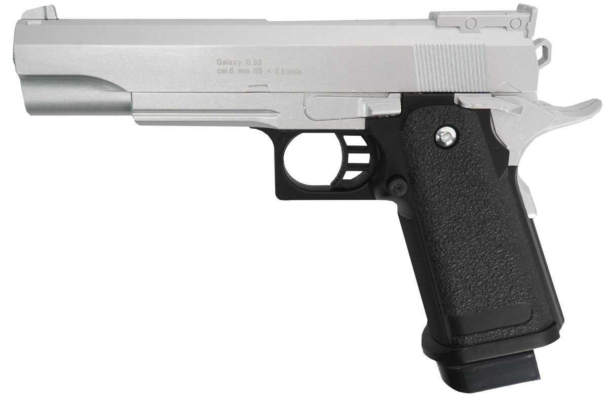 Страйкбольный пружинный пистолет Galaxy  Китай (кал. 6 мм) G.6S (серебристый)