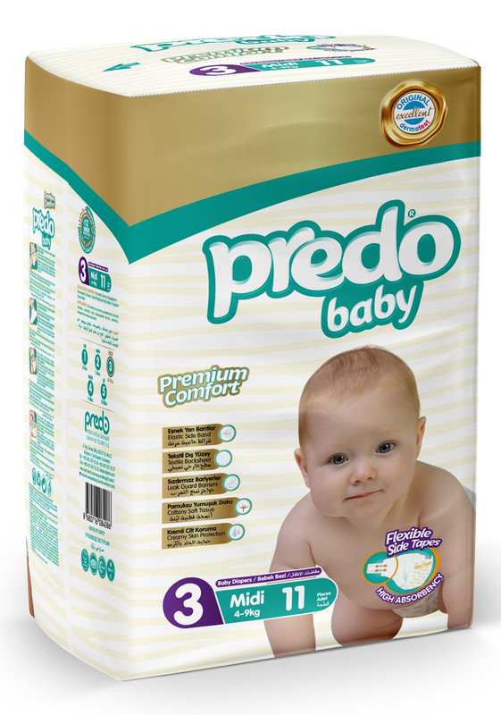 

Подгузники PREDO Baby 3 (4-9кг) 11шт