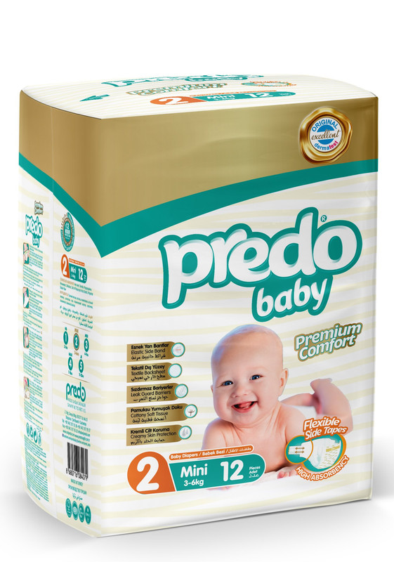 Подгузники PREDO Baby 2 (3-6кг) 12шт