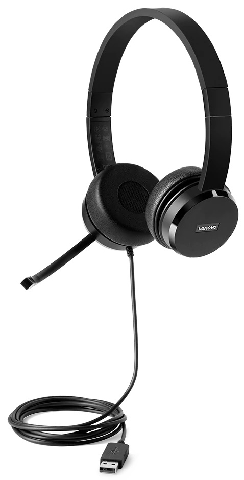 фото Гарнитура lenovo 100 headset black