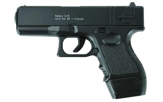Страйкбольный пружинный пистолет Galaxy  Китай (кал. 6 мм) G.16 (Glock 17 мини)
