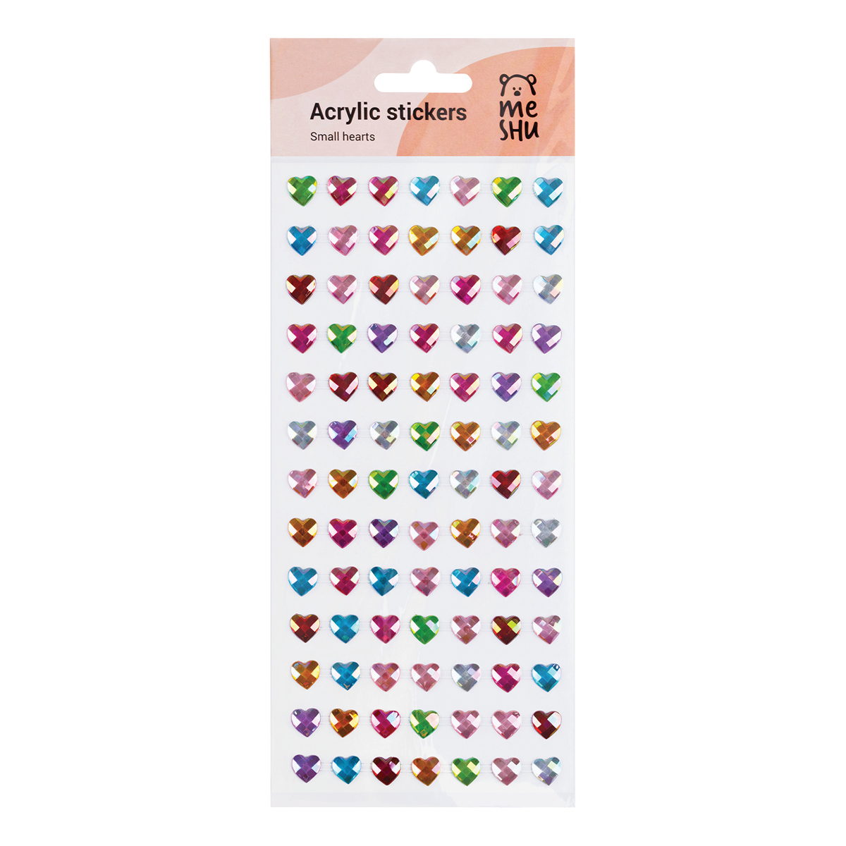 

Наклейки акриловые MESHU Small hearts 25x10см стразы 91 наклейка 20шт