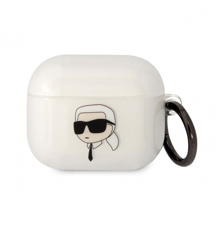 Чехол с карабином Karl Lagerfeld TPU NFT Karl для AirPods 3, Прозрачный