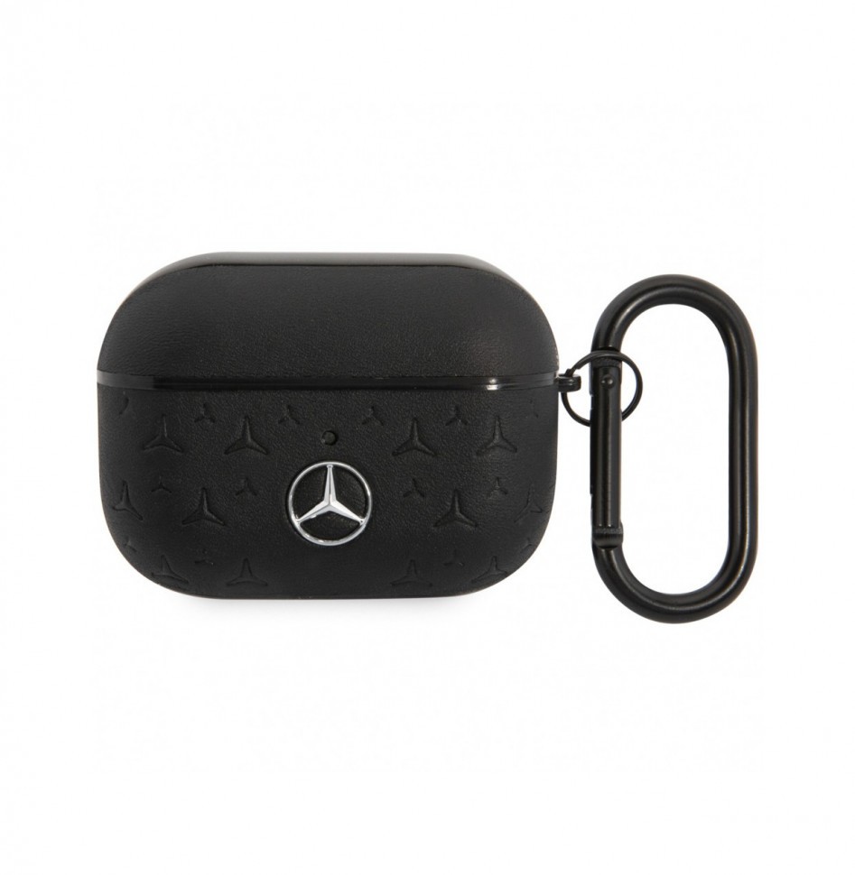 

Чехол Mercedes On-Track Genuine leather Stars Metal logo для AirPods Pro, Черный, On-Track Genuine leather Stars Metal logo