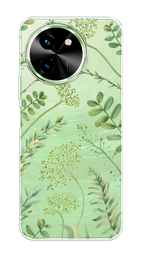 

Чехол на Vivo T3x/Y38 5G "Green Leaves", Зеленый;прозрачный, 2610650-1