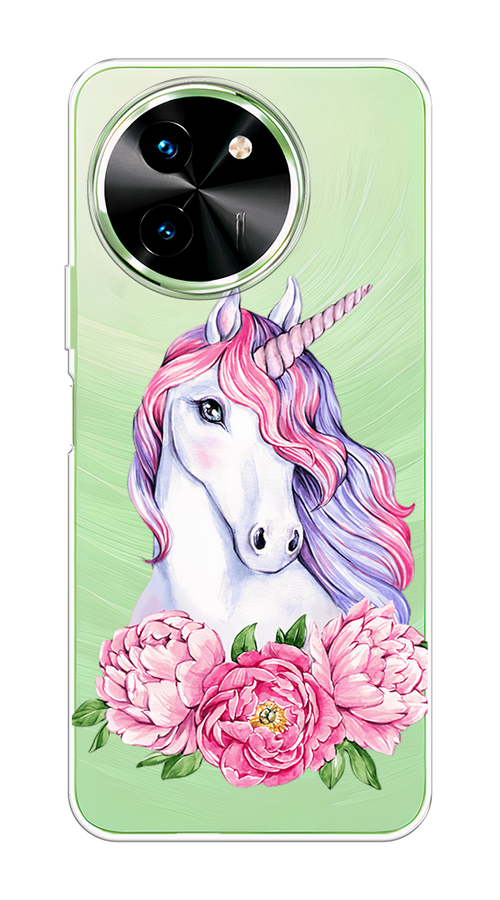 

Чехол на Vivo T3x/Y38 5G "Единорог с пионами", Розовый;белый;зеленый, 2610650-1